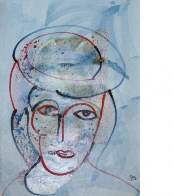 Peinture intitulée "portrait femme" par Alexandre Sacha Putov (1940-2008) Benezi, Œuvre d'art originale, Huile