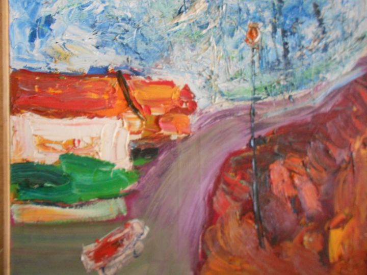 Painting titled ""La route qui monte…" by Alexandre Sacha Putov (1940-2008) Benezi, Original Artwork, Oil