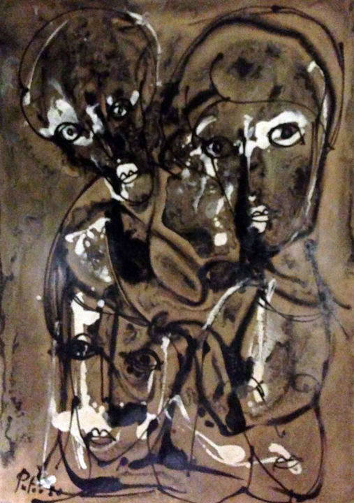 绘画 标题为“sans titre années 8…” 由Alexandre Sacha Putov (1940-2008) Benezi, 原创艺术品, 油