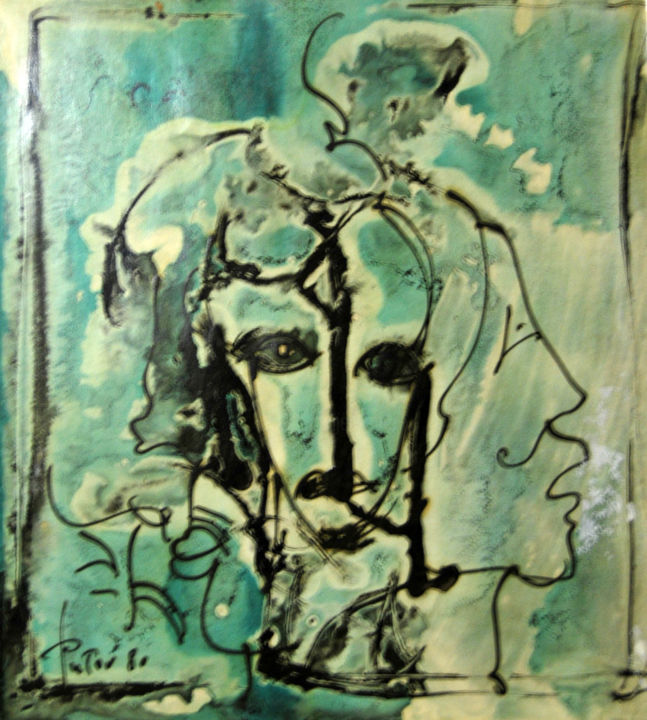 Malerei mit dem Titel "huile sur papier" von Alexandre Sacha Putov (1940-2008) Benezi, Original-Kunstwerk, Öl