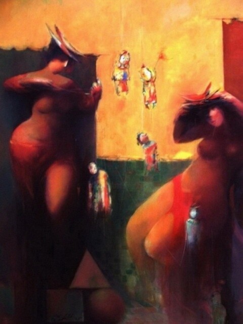 Картина под названием "Театр" - Alexandre Sargsyan, Подлинное произведение искусства, Масло