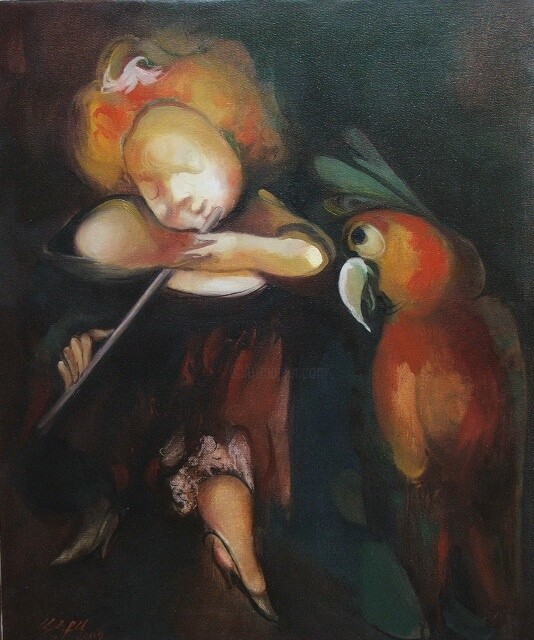 Картина под названием "Двое" - Alexandre Sargsyan, Подлинное произведение искусства, Масло