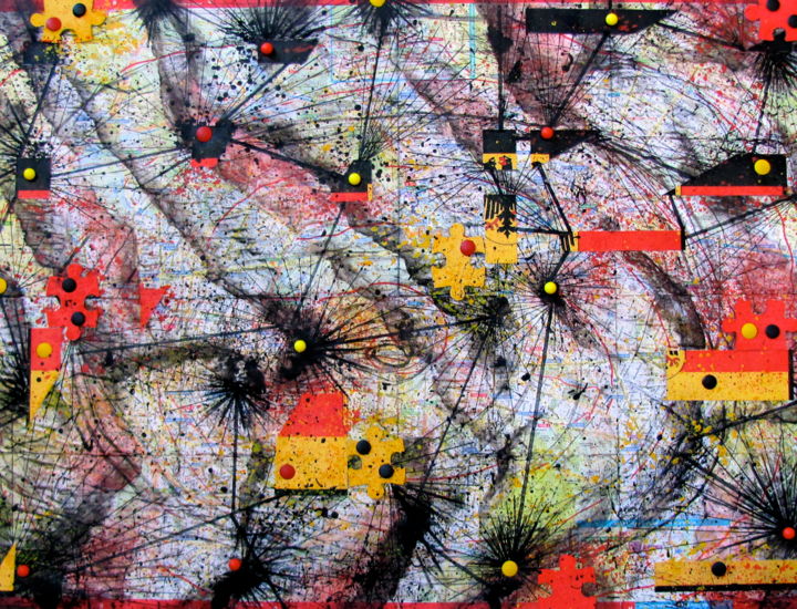 Коллажи под названием "Collage on Card" - Alexandre Caetano, Подлинное произведение искусства