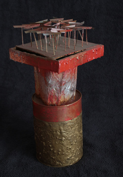 Escultura titulada "Bloody mountain" por Alexandre Pinhel, Obra de arte original, Metales