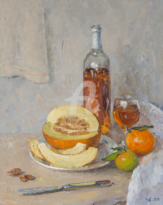 Pintura titulada "Cyprus fruit and a…" por Alexander Alexandrovsky, Obra de arte original, Oleo