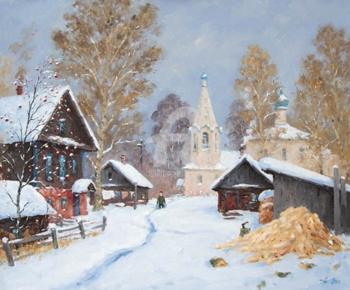 Painting titled "Winter Day" by Alexander Alexandrovsky, Original Artwork