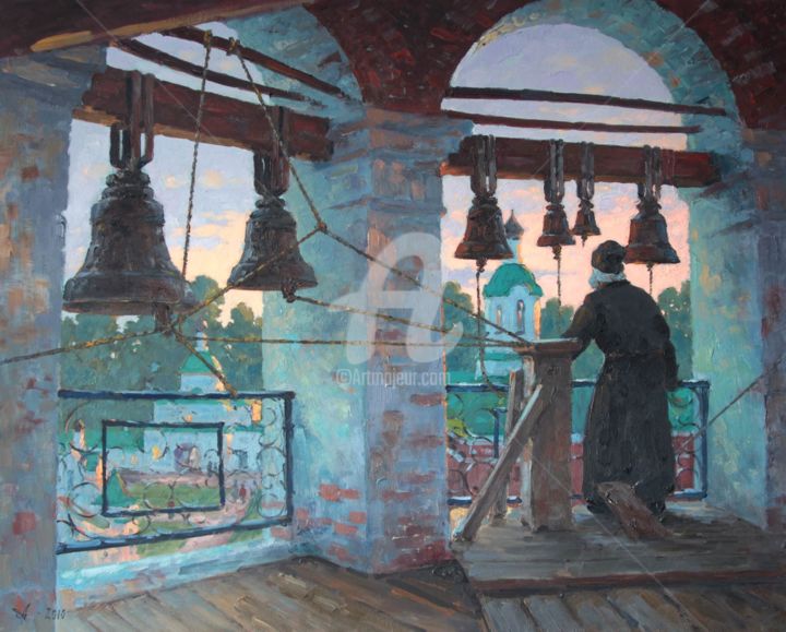 Painting titled "Murom. Belltower" by Alexander Alexandrovsky, Original Artwork, Oil