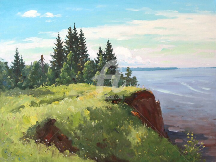 Malerei mit dem Titel "The Andoma cliff. O…" von Alexander Alexandrovsky, Original-Kunstwerk, Öl