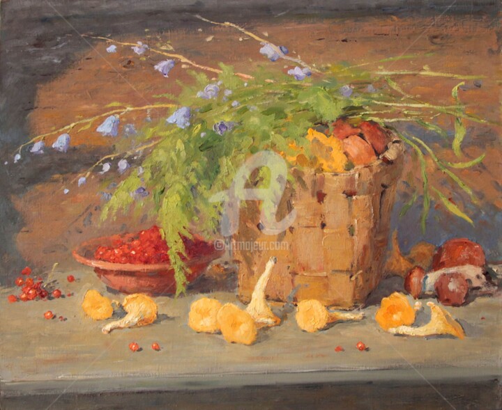 Pintura titulada "Still life with cha…" por Alexander Alexandrovsky, Obra de arte original, Oleo