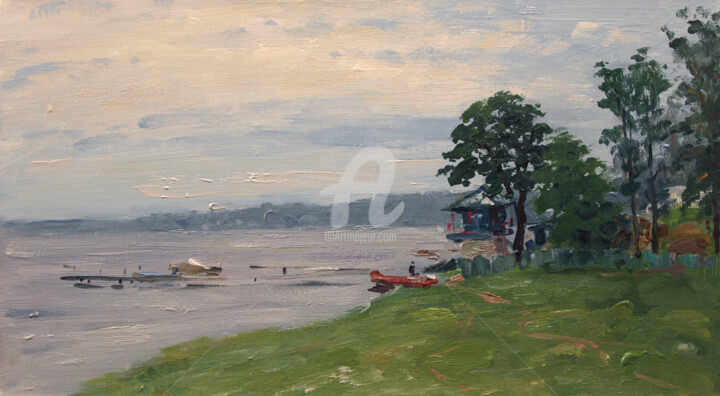 Painting titled "Grey morning" by Alexander Alexandrovsky, Original Artwork, Oil