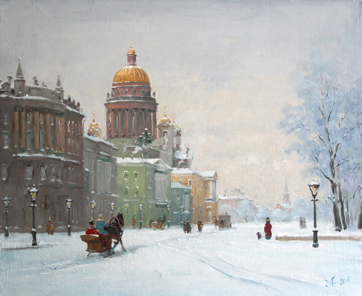Painting titled "The Cathedral. Sain…" by Alexander Alexandrovsky, Original Artwork, Oil