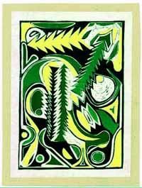 Printmaking titled " green symbiosis" by Alexandru Mal, Original Artwork