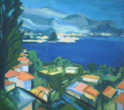 Painting titled "s.jean cap ferrat" by Hagianu Alexandra, Original Art,