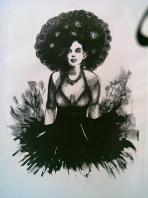 Schilderij getiteld "Marilyn Afro" door Alex Barretto, Origineel Kunstwerk