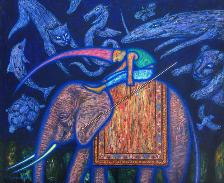 Картина под названием "The Traveler" - Олександр Бондаренко, Подлинное произведение искусства, Масло