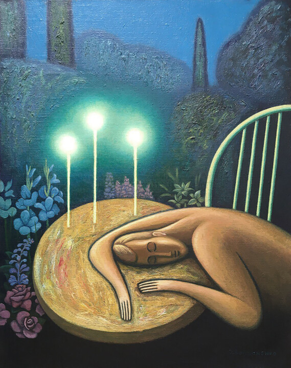 Картина под названием "The Dream in the Ap…" - Олександр Бондаренко, Подлинное произведение искусства, Масло