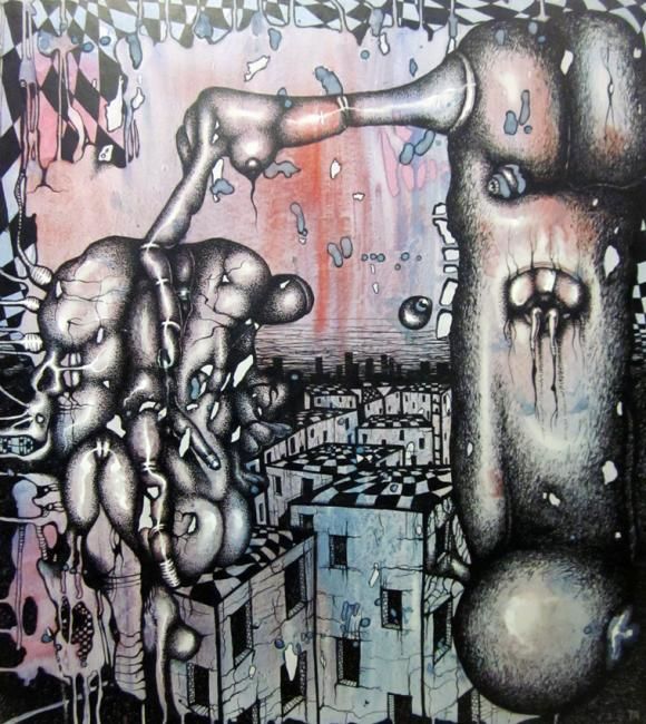 Картина под названием "industrial girl" - Bullet, Подлинное произведение искусства