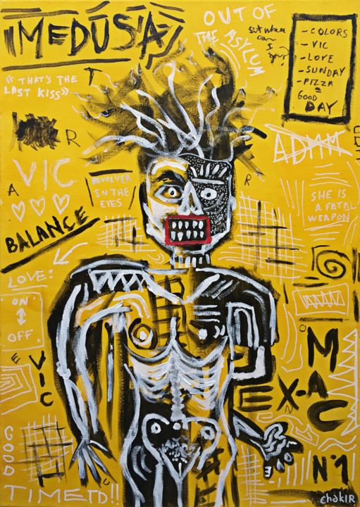 Peinture intitulée "Medusa" par Alex Chakir, Œuvre d'art originale, Acrylique Monté sur Châssis