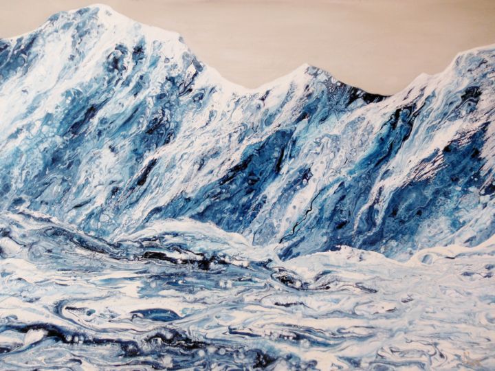 Peinture intitulée "when the snow melts" par Alexandra Simanndani, Œuvre d'art originale, Acrylique