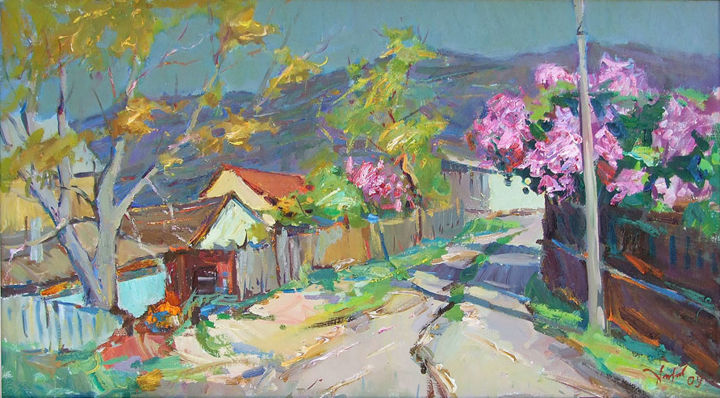 Painting titled "Spring is in the air" by Alexei Chebotaru, Original Artwork, Oil