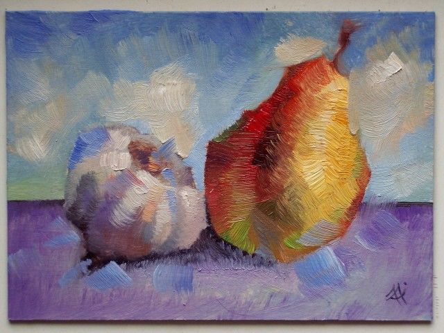 Painting titled "nature morte "une A…" by Alexei Machina, Original Artwork