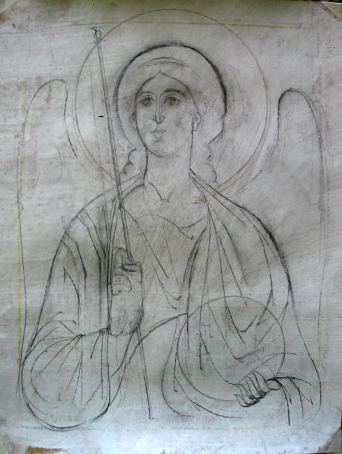 Painting titled "Archangel Michael" by Aleksej Daniel Djermanovic, Original Artwork