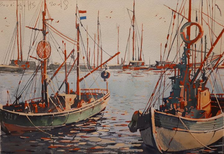 Pintura intitulada "Coast-11" por Alexey Boukingolts, Obras de arte originais, Aquarela