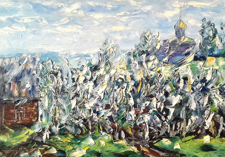 Painting titled "Flowering time" by Alexey Gladkikh, Original Artwork, Oil