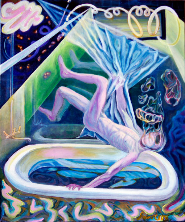Картина под названием "Body: inside or out…" - Aleksey Savolsky, Подлинное произведение искусства, Акрил Установлен на Дерев…