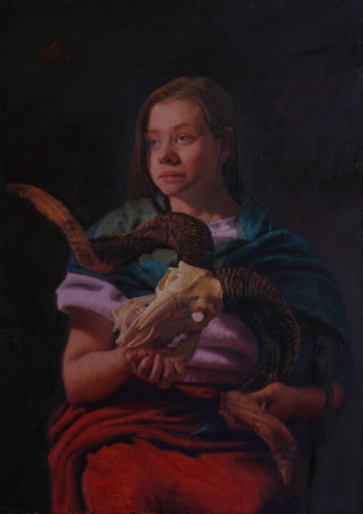 Картина под названием "The last temptation" - Alexey Spirin, Подлинное произведение искусства, Масло Установлен на Деревянна…