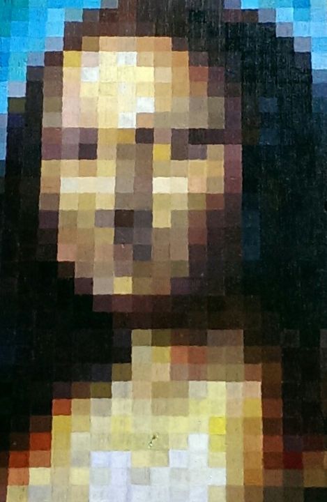 Pintura titulada "Geoconda pixelada" por Alexey Arteaga, Obra de arte original, Acrílico