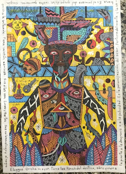 Painting titled "Eleggua" by Alexey Arteaga, Original Artwork, Acrylic