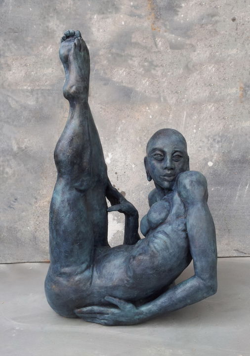 Sculpture titled "circus buddha" by Alex Hary, Original Artwork, Metals