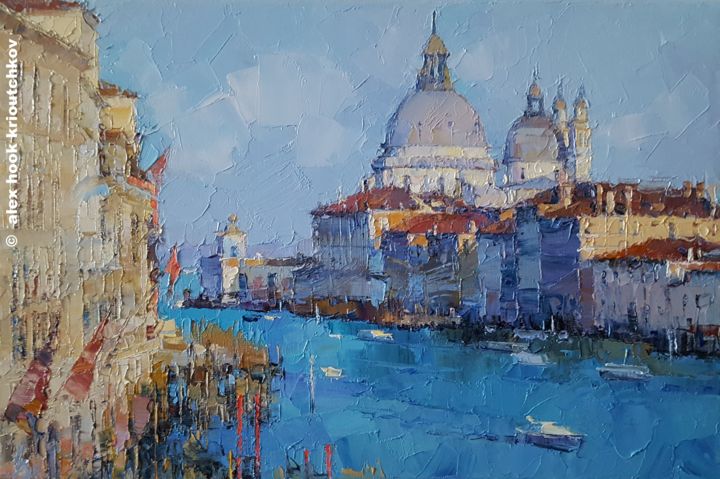 Painting titled "Venice XVII" by Alex Hook Krioutchkov, Original Artwork, Oil