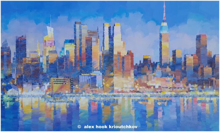 Pittura intitolato "New York XXIX" da Alex Hook Krioutchkov, Opera d'arte originale, Olio