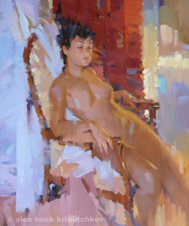 Pintura titulada "Nude IV" por Alex Hook Krioutchkov, Obra de arte original, Oleo Montado en Bastidor de camilla de madera