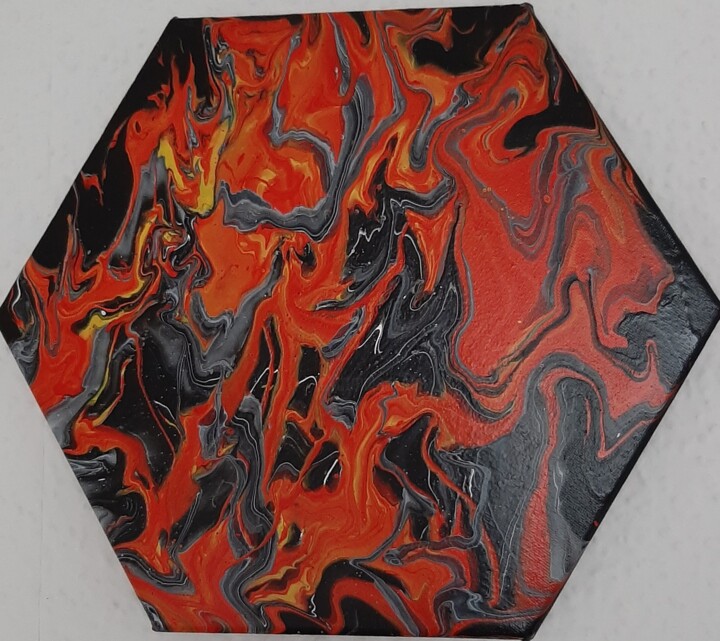 Painting titled "Inferno inside" by Alexia-Rose, Original Artwork, Acrylic