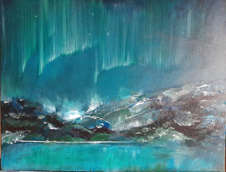 Painting titled "Aurora Illuminata N…" by Alexia-Rose, Original Artwork, Acrylic