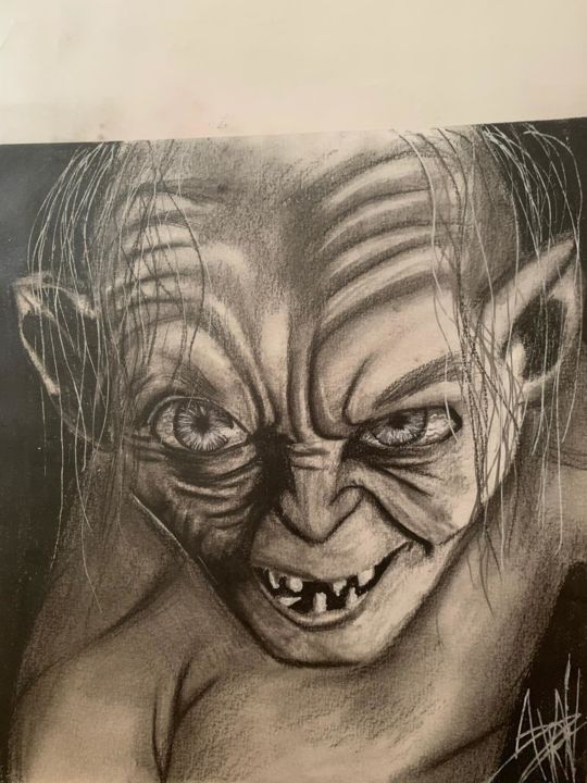 Peinture intitulée "Gollum.jpg" par Alexouri, Œuvre d'art originale