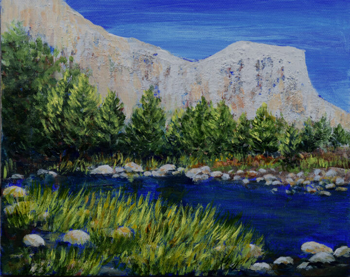 Painting titled "Rock Wall" by Alexis-Baranek Baranek, Original Artwork, Acrylic