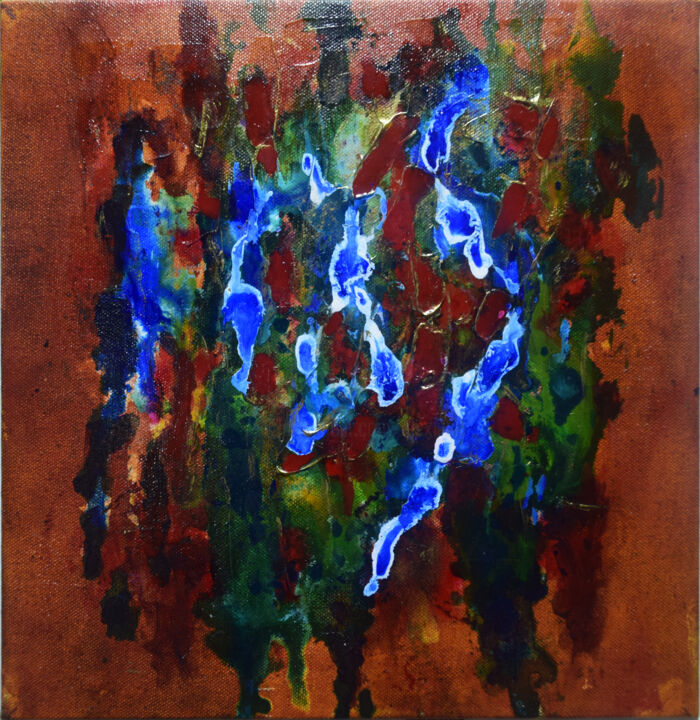 Painting titled "Droplets" by Alexis-Baranek Baranek, Original Artwork, Acrylic