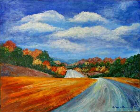 Painting titled "Endless Highway" by Alexis-Baranek Baranek, Original Artwork