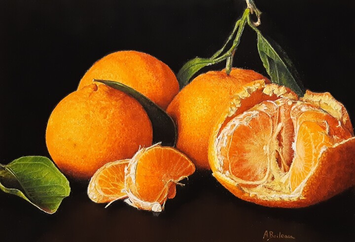 "Mandarines" başlıklı Tablo Alexis Boileau tarafından, Orijinal sanat, Pastel