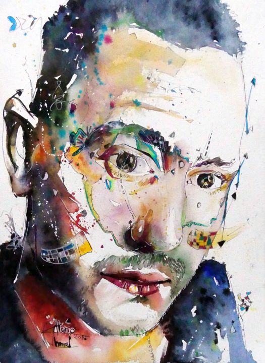 Painting titled "Auto-Portrait n°1" by Alexis Chomel, Original Artwork