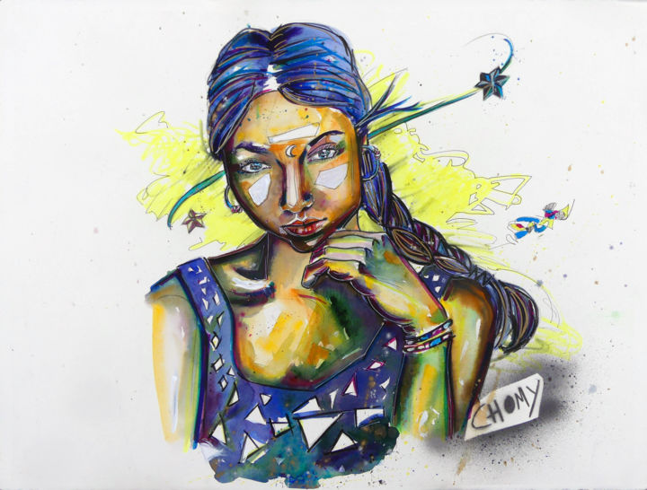 "Lucy II" başlıklı Tablo Alexis Chomel tarafından, Orijinal sanat, Suluboya