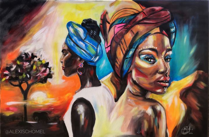 Painting titled "- AFRIKA -" by Alexis Chomel, Original Artwork, Acrylic