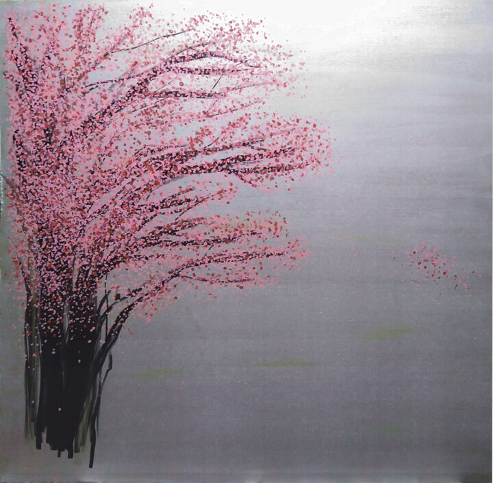 Peinture intitulée "Cerisier Gris" par Alexis Culot, Œuvre d'art originale, Acrylique