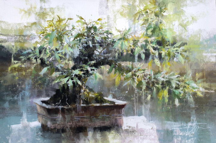 Pintura titulada "Ficus" por Alexis Le Borgne, Obra de arte original, Pastel