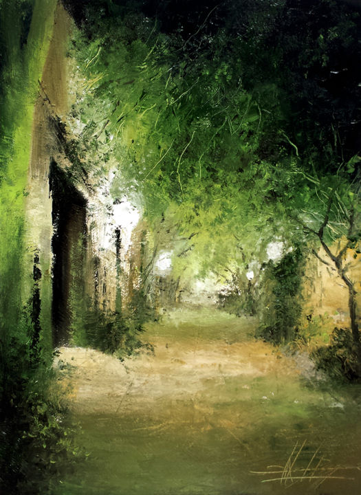 Peinture intitulée "Un soir d'été..." par Alexis Le Borgne, Œuvre d'art originale, Huile
