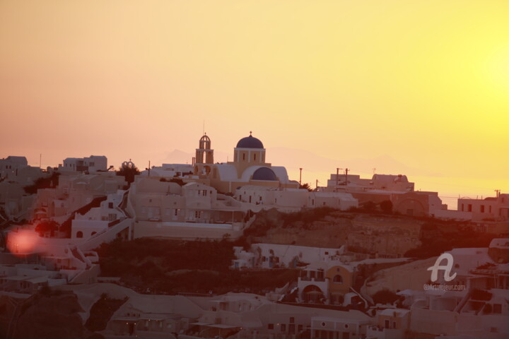 Photography titled "sunset oia.." by Alexis Maniatis, Original Artwork, Digital Photography